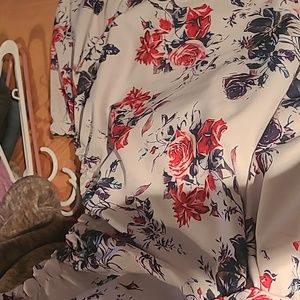 Off the shoulder flowered shirt